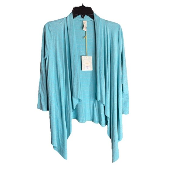CHALET Sz Small Blue Striped Open Cardigan Flow NEW! - Picture 1 of 8